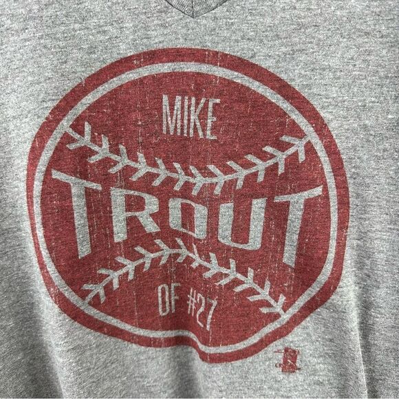 Next‎ Level Mike Trout #27 gray T-shirt NWT size M - Picture 4 of 7